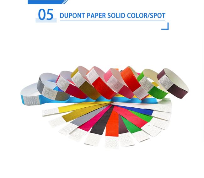 Tyvek Wristband Printed Paper Item Tear Resistant Disposable Hot Sell Events and Party Christmas Party Favor OEM Logo Acceptable