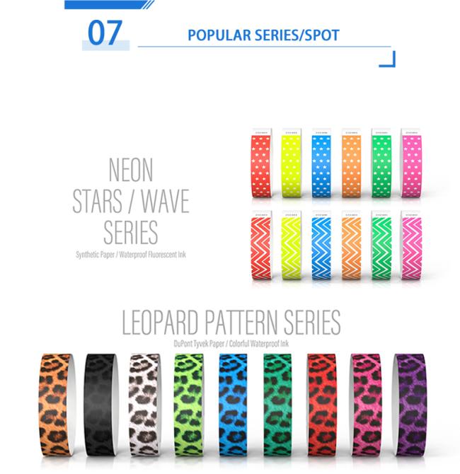 Tyvek Wristband Printed Paper Item Tear Resistant Disposable Hot Sell Events and Party Christmas Party Favor OEM Logo Acceptable