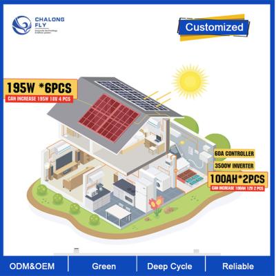 China OEM ODM lifepo4 lithium battery 5Kw Solar Panel System Home Power 5KW Grid Tied Solar 6kw 8kw 10kw lithium battery packs for sale