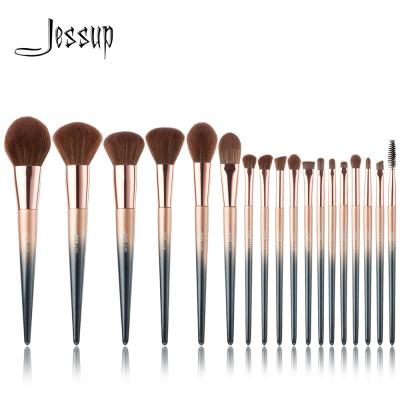 China Jessup 18 Pieces Starry Black Pony Hair Essential Makeup Brushes Set T264 for sale
