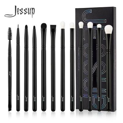 China Mixed Hair Black 12pcs Jessup Makeup Brushes Set for sale