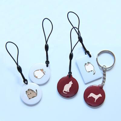 China Social Media Anti-Metal  NFC Epoxy Tag  With Key ring Key Chain for sale