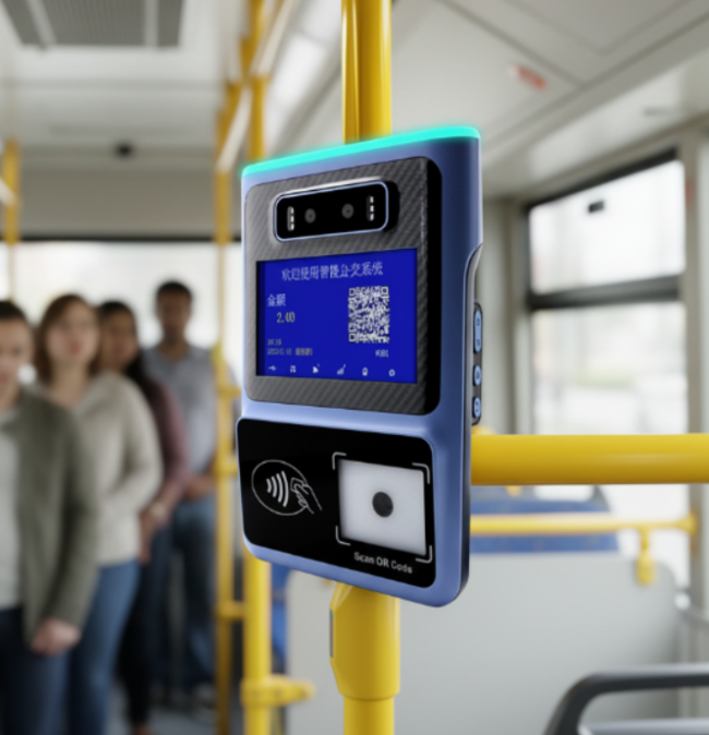 Bus validator showing ticket validation and fare collection applications
