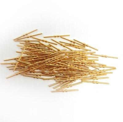 China Brass Gold Plated Solid Needle Gold Plated Test Probe Pogo Pin / Spring Thimble for sale
