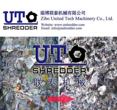 China single shaft shredder in coated paper, ads paper, art paper shredding / paper shredder/ paper crusher / waste paper for sale