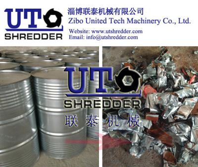 China high capacity metal cans crushing machine, waste iron bottle shredder, double shaft shredder, high efficiency, low noise for sale
