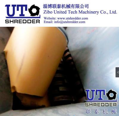 China UT machinery shredder two shaft shredder for the paper carton barrel shearing machine, shred equipment for the large for sale