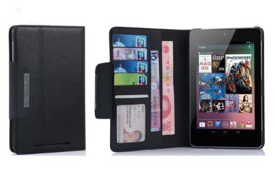 China Caso de cuero del Tablet PC del nexo 7 de Google del diseño de la cartera con la ranura de la tarjeta/del dinero en venta