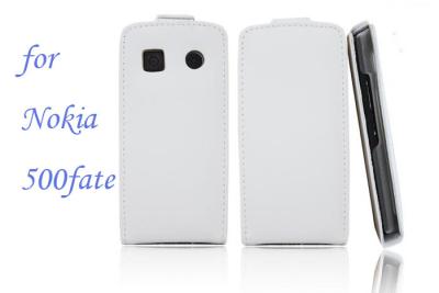 China Caixa impermeável genuína do telefone do couro de Nokia para o destino de Nokia 500, branco/cor feita sob encomenda à venda