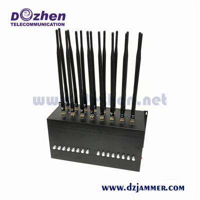 China Cell Mobile Phone GPS RF Control Signal Jammer 16 Bands up to 50 Meters wifi signal jammer for sale