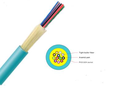 China 50/125 10 Gigabit Rated Indoor Fiber Optic Cable OM3 Break Out Raiser Rated for sale