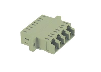 China LC Quad Multimode Fiber Optic Adapter with Flange for High Density Patch Panel for sale