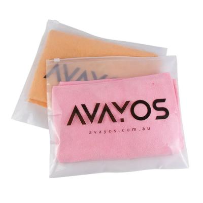 China Custom Logo Frosted White Zip Lock Bags With Logo Packaging for sale