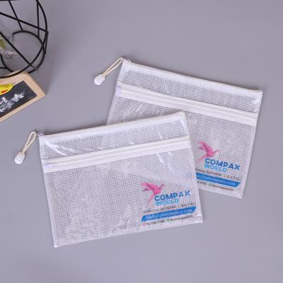 China Small PVC Document Pouch Travel Storage Transparent Clear Zip Slider Envelopes Folders for sale