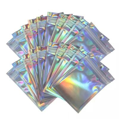 China Brand Plastic Holographic Bag Pvc Foil Pouch Food Packing Holographic Foil Bags Gift for sale
