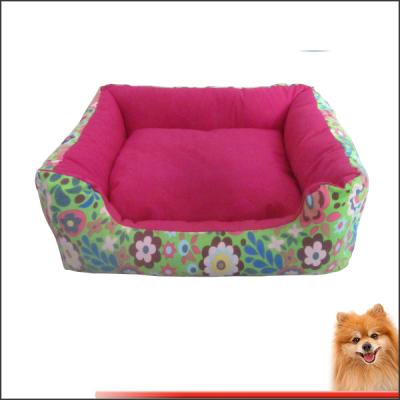 China Buy dog bed Canvas fabric dog beds with flower printed China manufacturer for sale
