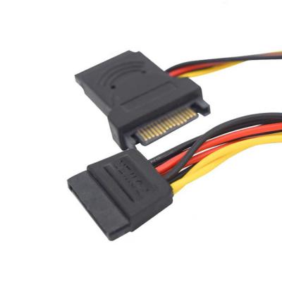 China PVC 50cm SATA Power Cord 15Pin Sata Male To Female Extension Cable for sale