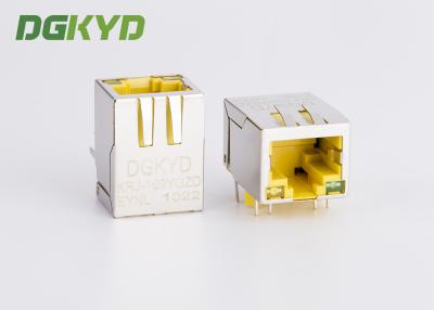China 10 / 100 baseT RJ45 PCB connector with LAN Filter for Adsl, yellow housing for sale
