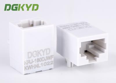 Chine Ethernet gauche simple blanc Jack du chat de logement d'Unshield 5e RJ45 avec la base-tx RJ45 du Magnetics 100 avec le transformateur à vendre