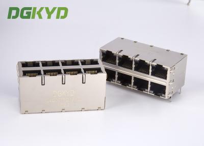 China O costume integrou do conector duplo dos ethernet do gigabit da plataforma 2x4 do RJ45 Jack a categoria técnica à venda
