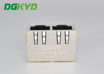 China Multiple 1X2 RJ45 Network Connector Shield Head Down Transformer for sale