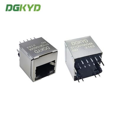 China Single Port 180 Degree 10P8C RJ45 Modular Connector Gigabit Ethernet Filter for sale
