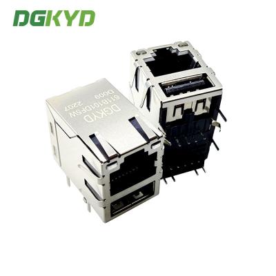 China DGKYD RJ45 USB Connector 100M Ethernet Port With PBT Housing for sale