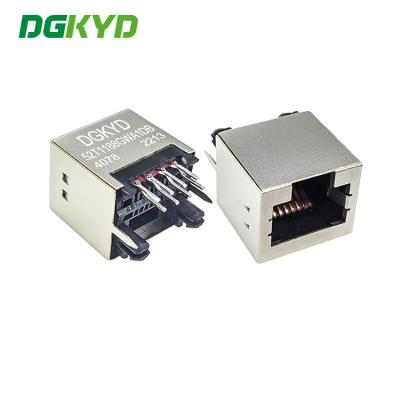 China DGKYD52T1188GWA1DB4078 Ethernet Socket 8P8C Connector Horizontal 180° Interface No Light Strip Shield for sale