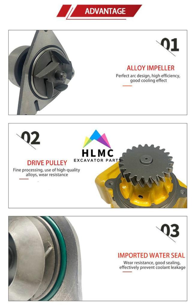 E345 C13 293-0818 3520205 352-0205 High Quality Excavator Engine Spare Parts Water Pump 0