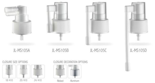 JL-MS105B 18/410 20/410 24/410 Medical Grade Plastic Oral Nasal Rotation Sprayer Fine Mist Sprayer Pump 1