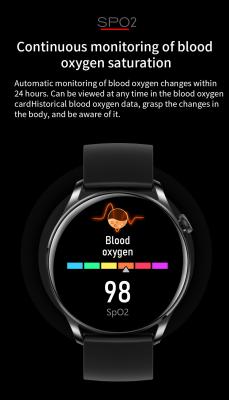 Chine Android fait sur commande rond 1,28 Smart Watch BT de pouce appelle le vrai oxygène de sang à vendre