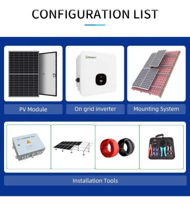 China Mounting On Grid Solar System Home Solar Panel System 6KW 7KW 8KW 9KW for sale