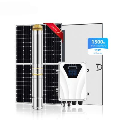 China Factory direct sale deep well agriculture irrigation submersible solar water pump for garden for sale