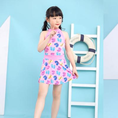 Chine Le costume de bain ensoleillé de filles deux morceaux de fille de chemise soulèvent le maillot de bain pour la robe de maillot de bain d'enfants à vendre