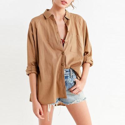 China 2018 Linen Fabric Shirt For Women for sale