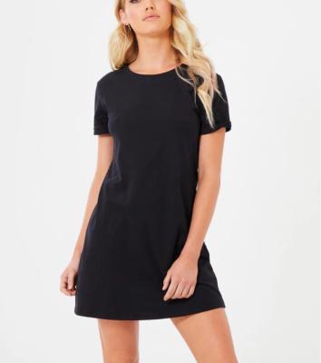 China Wholesale crew neck slim fit short sleeve simple blank t-shirt dress for sale