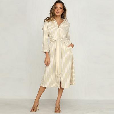 China 2018 Women Clothing Striped Casual Office Dress for sale