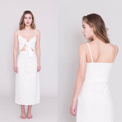 China Factory Wholesale Pure 100%  Linen  Maxi Dress Women for sale