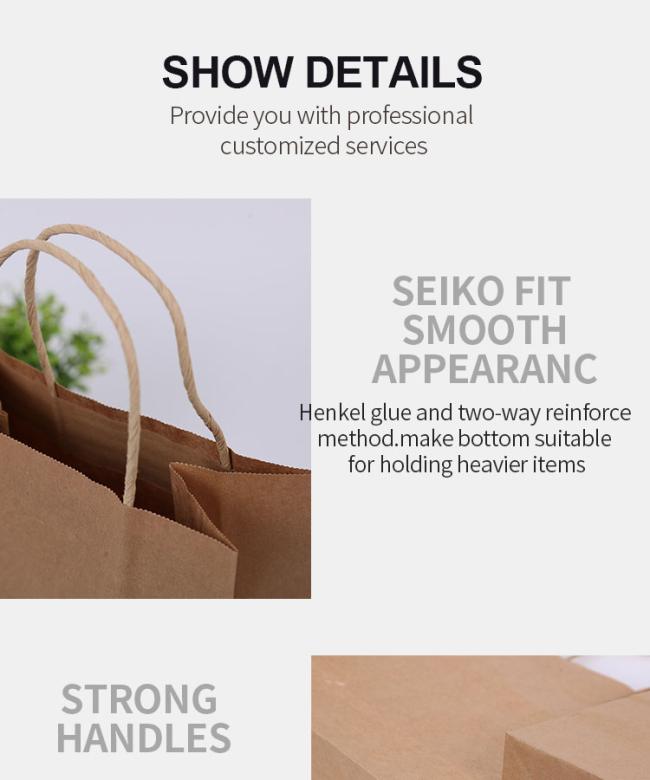 Customize Popular Shopping Bags Fashion High Quality Kraft Paper Bag Gift Bag Full Color Printing Package Offset Printing CMYK