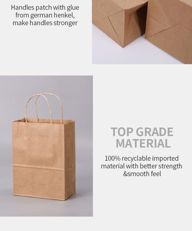 Customize Popular Shopping Bags Fashion High Quality Kraft Paper Bag Gift Bag Full Color Printing Package Offset Printing CMYK