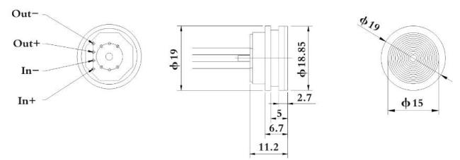 5V powered supply connected with pin pressure sensor