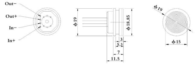 5V powered supply connected with pin pressure sensor