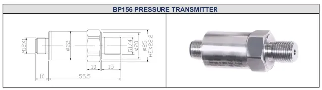 Hengtong BP156 OEM Analog Signal Pressure Transmitter Air Pressure Sensor product image showing stainless steel construction