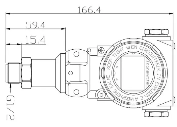 BPHT24-III Pressure Transmitter dimensional diagram