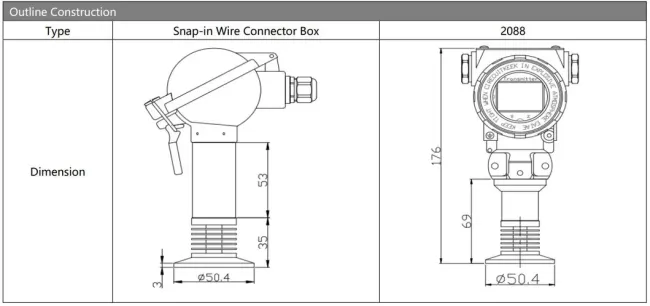 Pressure transmitter technical diagram