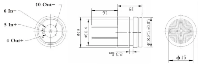 Pressure sensor outline construction for 3.5MPaS to 40MPaS
