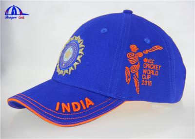 中国 通気性の 6 つはインドのコオロギのロゴの綿 3D の刺繍の野球帽にパネルをはめます 販売のため