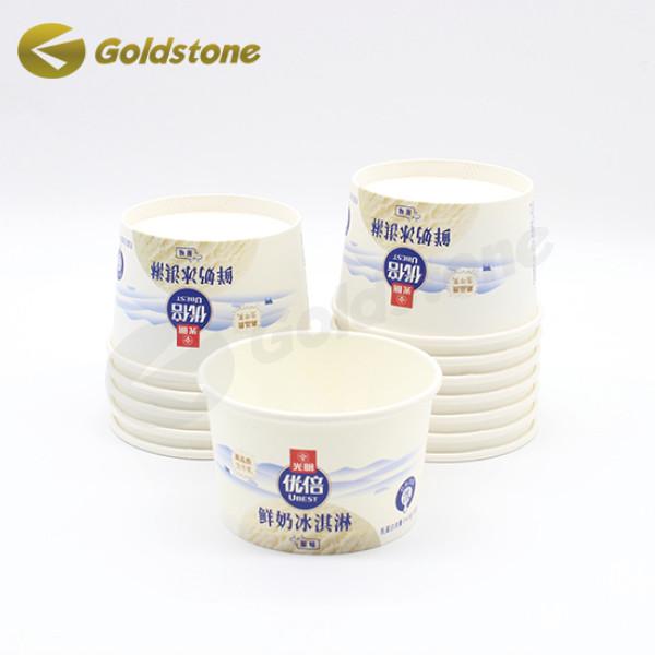 Quality Glossy Lamination Ice Cream Containers Leak Resistant Sustainable Paper Cups for sale