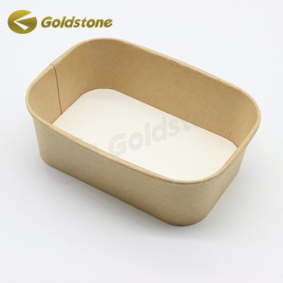 China Rectangular Kraft Paper Bowls Paper Soup Bowls Sustainable Eco Friendly for sale