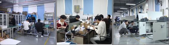 Technical team working on equipment